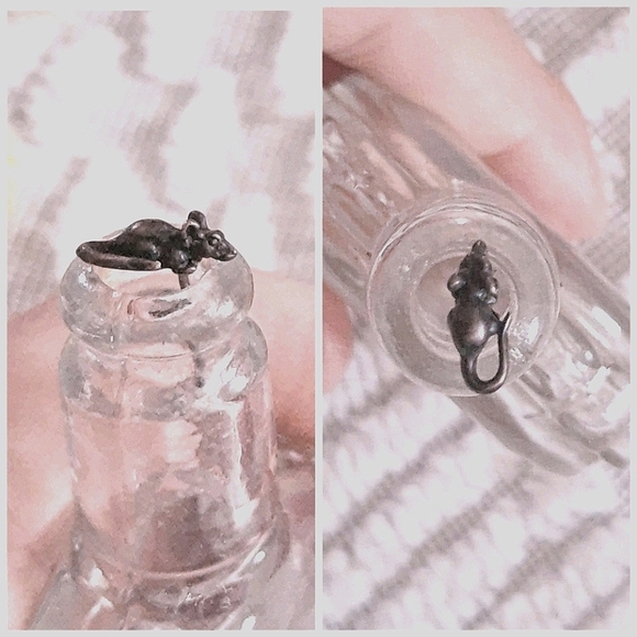 Tiny Badass Sterling RAT Stud Earring - Picture 6 of 6